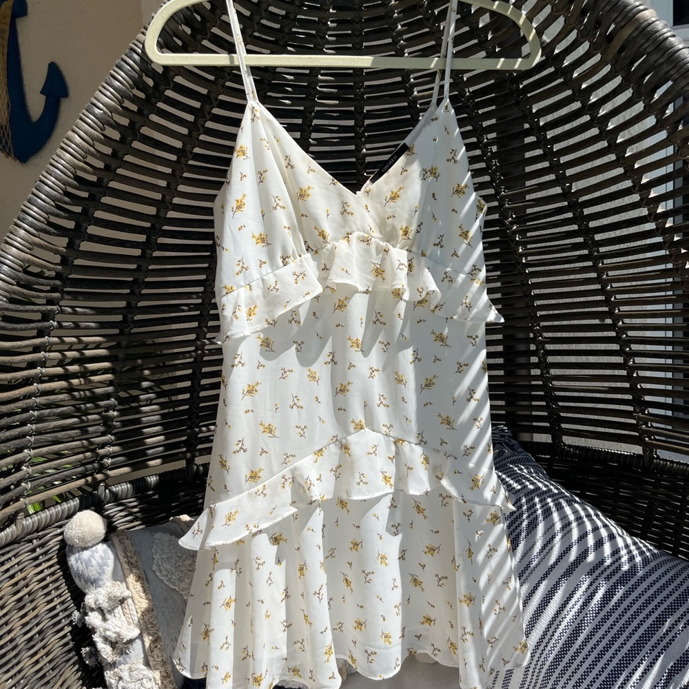 White Floral Mini Dress